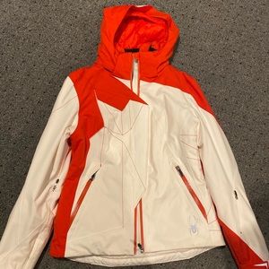 Womens Spyder Primaloft orange ski jacket size 6